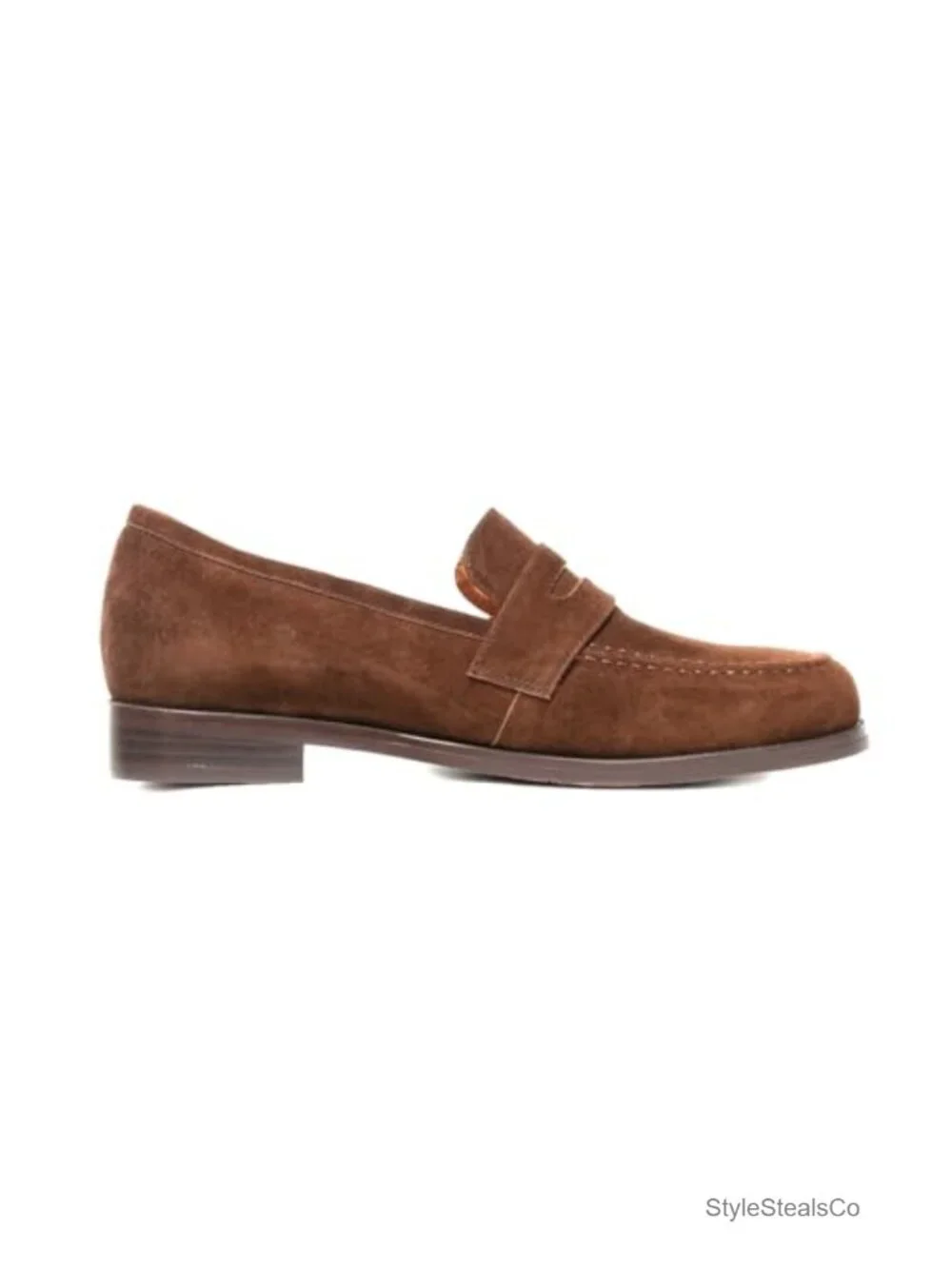 Classic Flat Suede Penny Loafers with Cushioned Sole